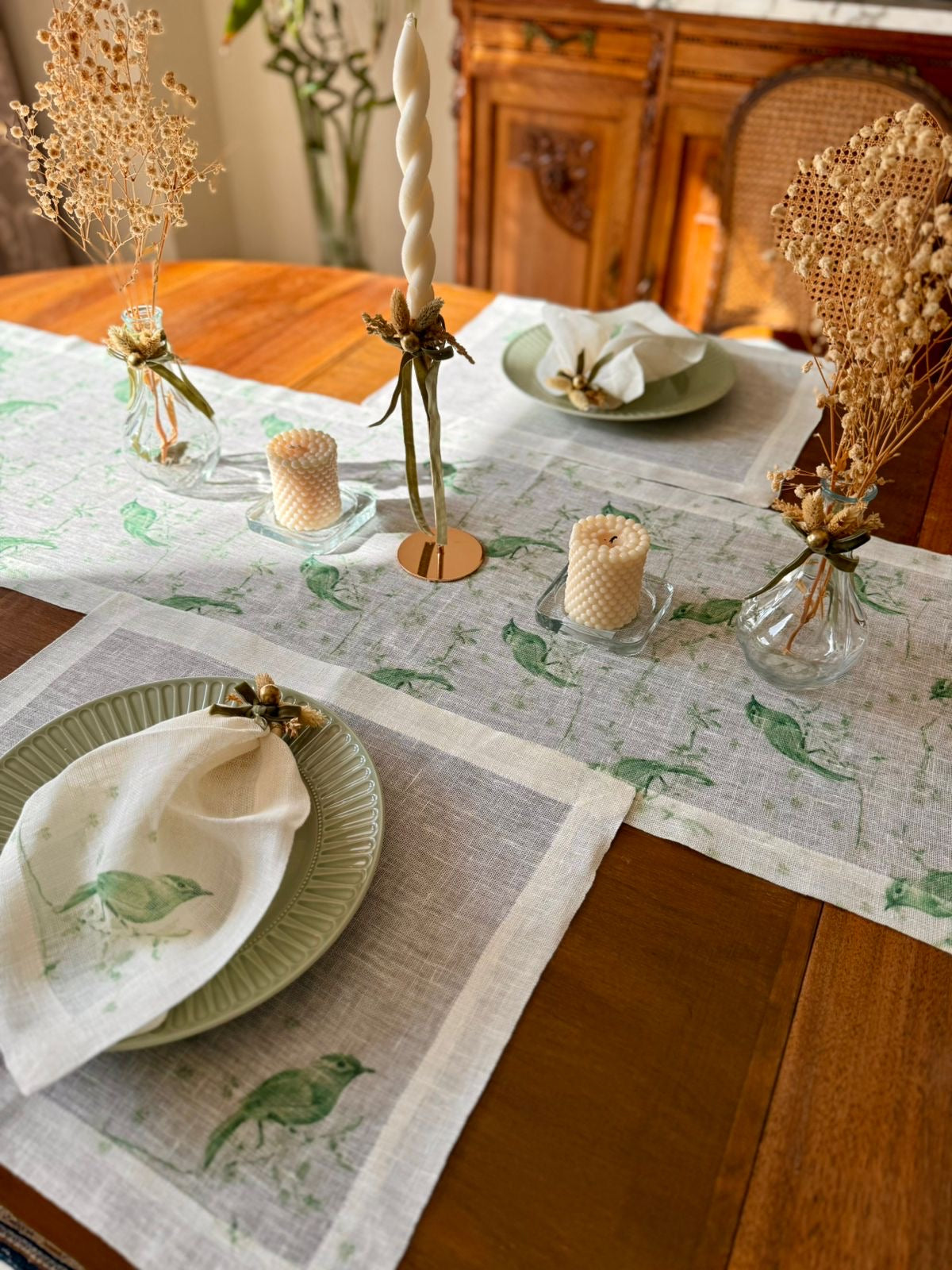 Green Birds Christmas Placemat