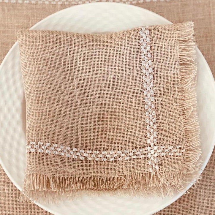 Embroidered French Plaid Napkin