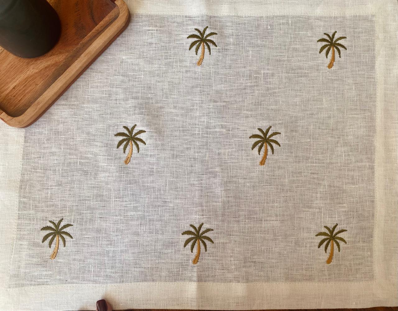 Embroidered Green Palm Trees Placemat