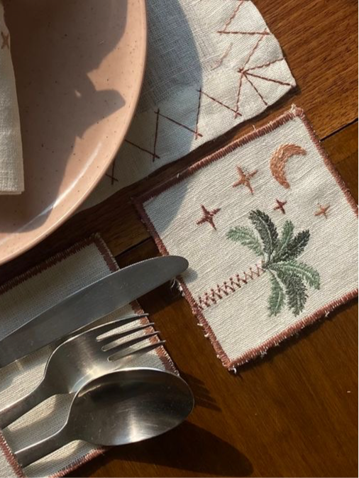 قاعدة اكواب (كوستر) مطرز لايام رمضان