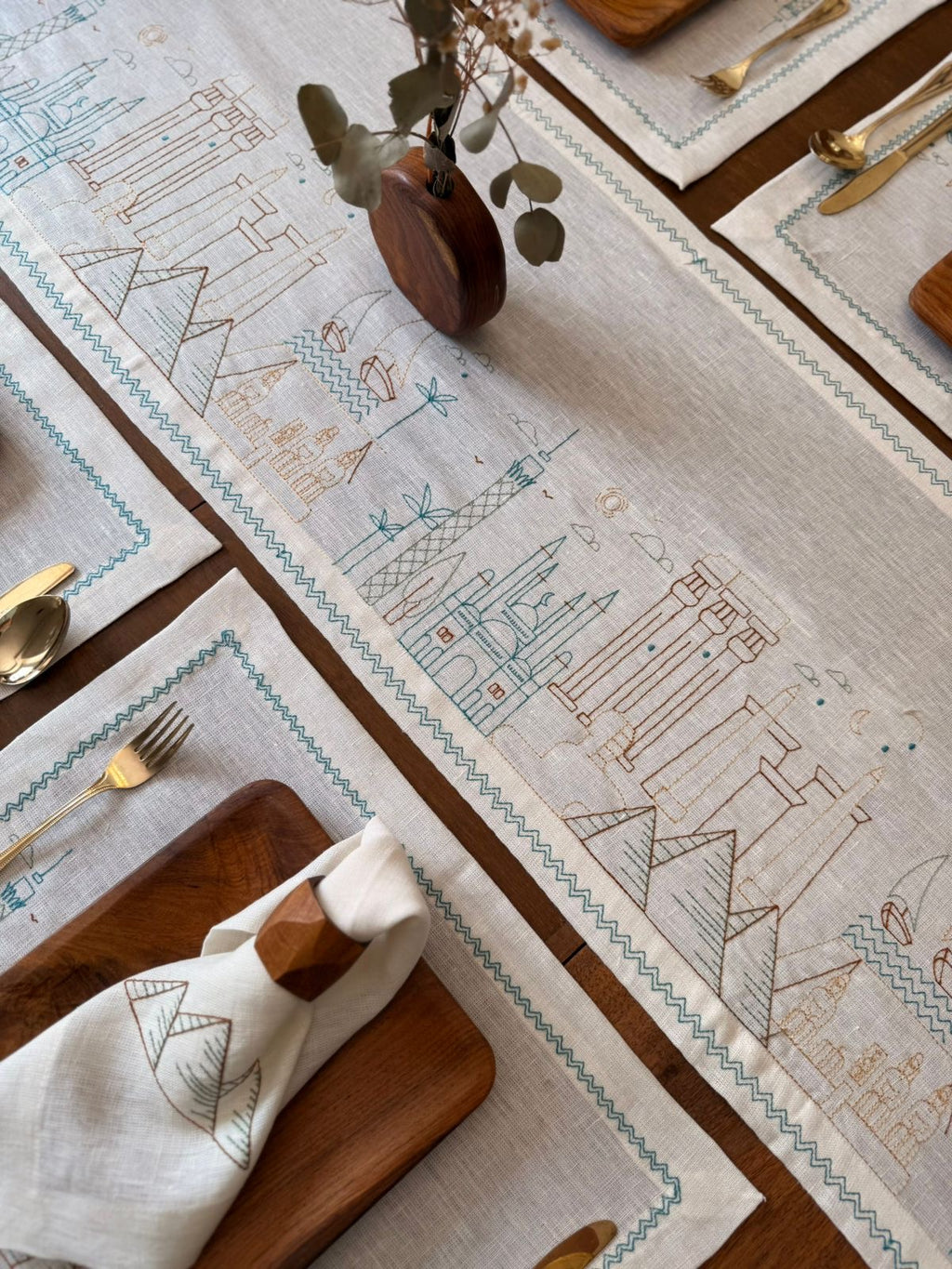 Landmarks of Egypt Table Runner
