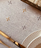 Embroidered Flower Fan Tablecloth