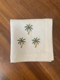 Embroidered Green Palm Tree Napkin