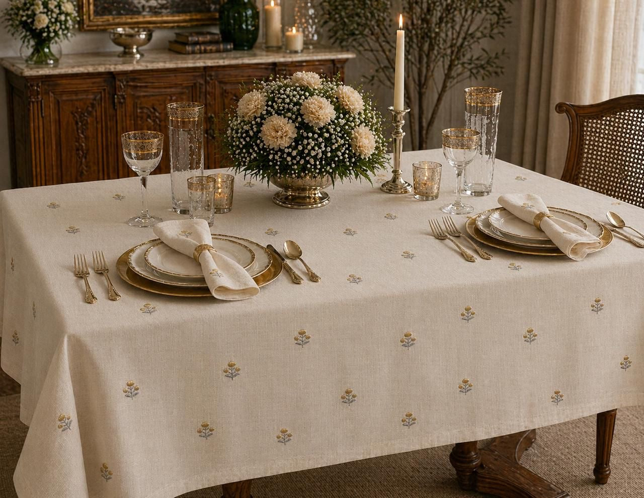 Embroidered Florelle Tablecloth