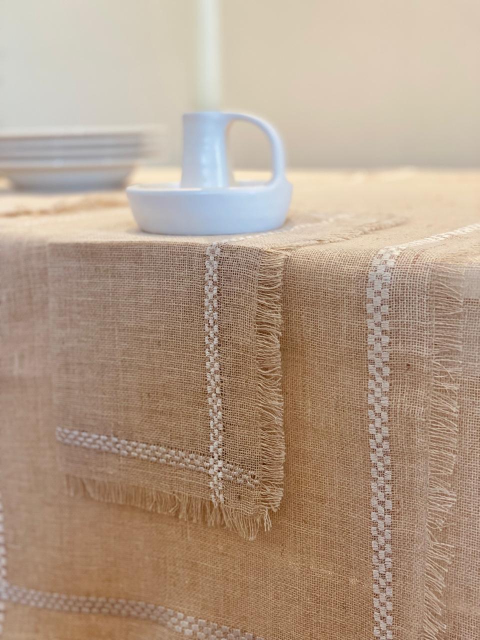 Embroidered French Plaid Tablecloth