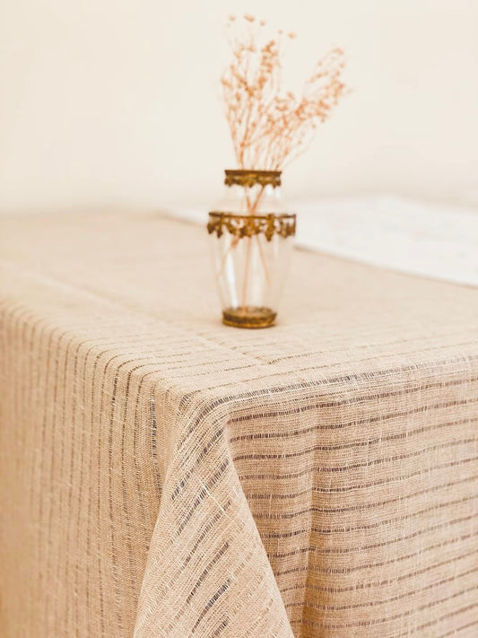 Plain Windowed Stripes Tablecloth