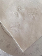 Embroidered Ribbon Bow Napkin