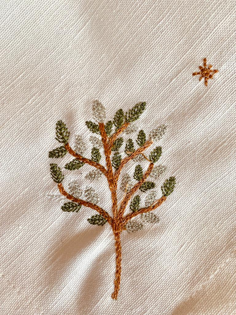 Embroidered Forest Trees Tablecloth