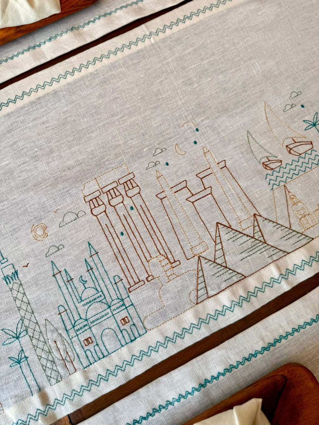 Landmarks of Egypt Table Runner