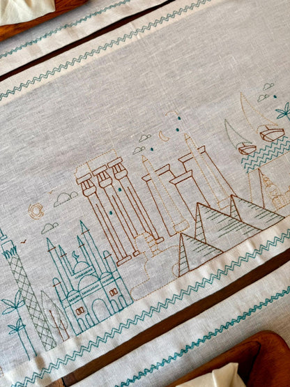 Landmarks of Egypt Table Runner