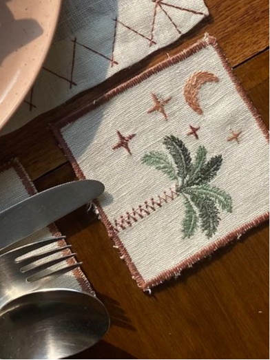 قاعدة اكواب (كوستر) مطرز لايام رمضان