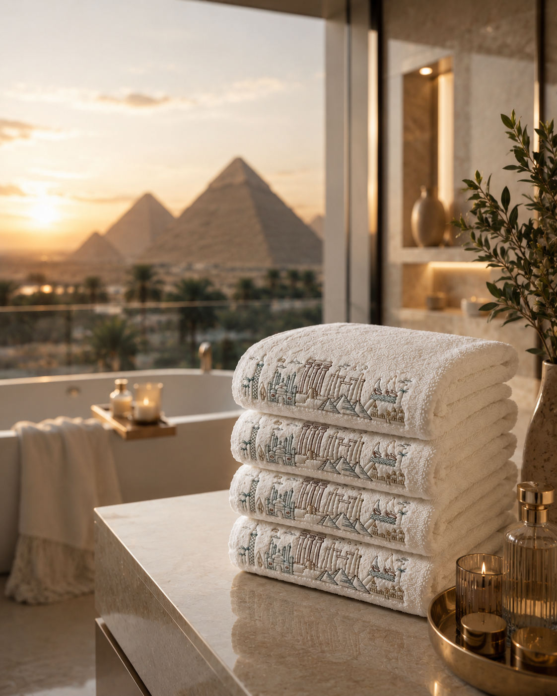 Landmarks of Egypt Towels Set - Pack of 4