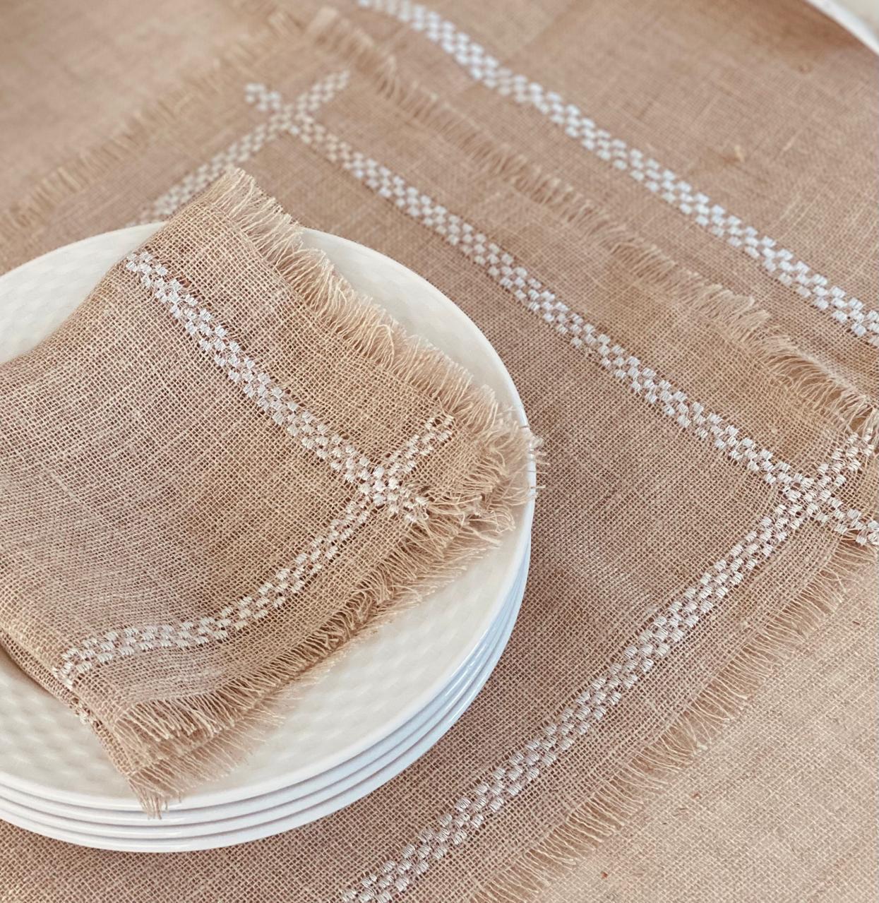 Embroidered French Plaid Placemat