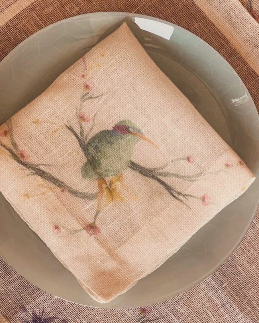 Printed Chinoiserie birds Napkin