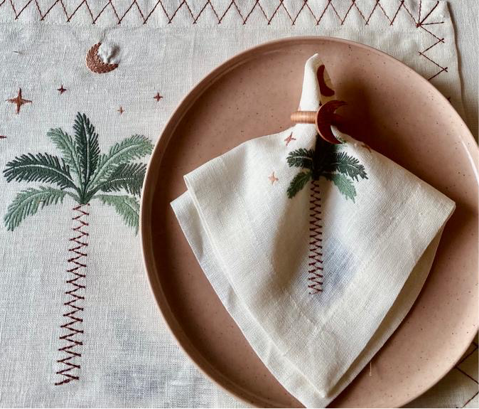 مناديل سفرة مطرزة لايام رمضان