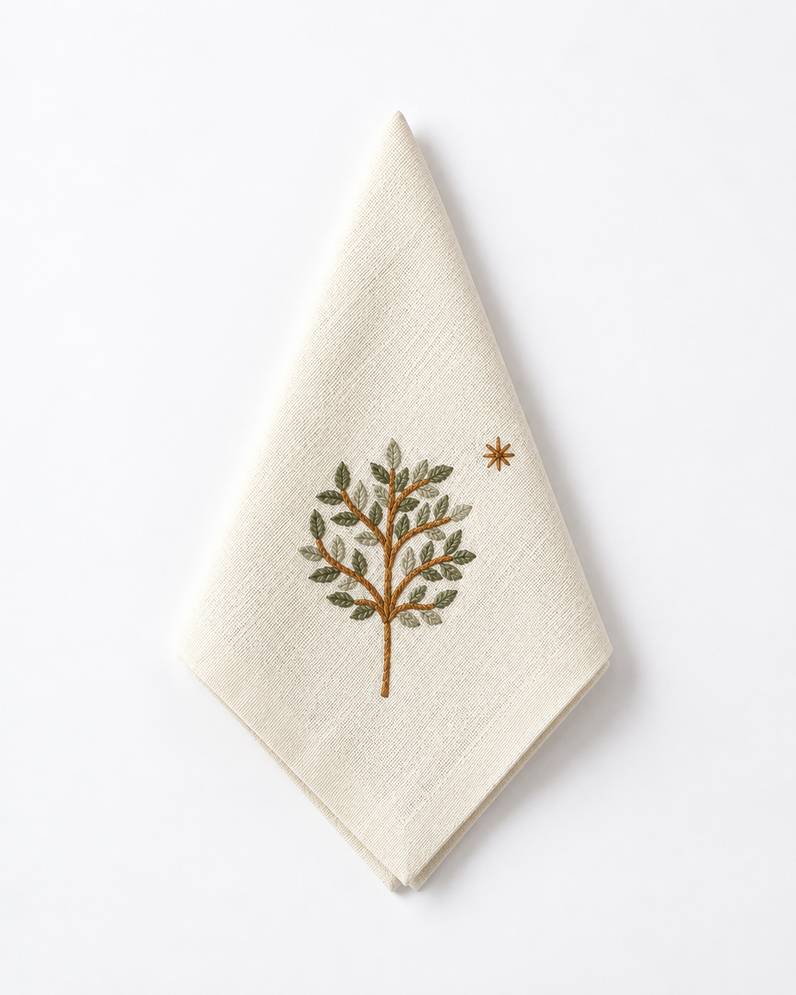 Embroidered Forest Trees Napkin - Mimi Linens - 100% pure linen for table and dining - Luxury tablecloth -Luxury  table Linens - مفرش سفره - كتان طبيعي - مفارش كتان - home linens
