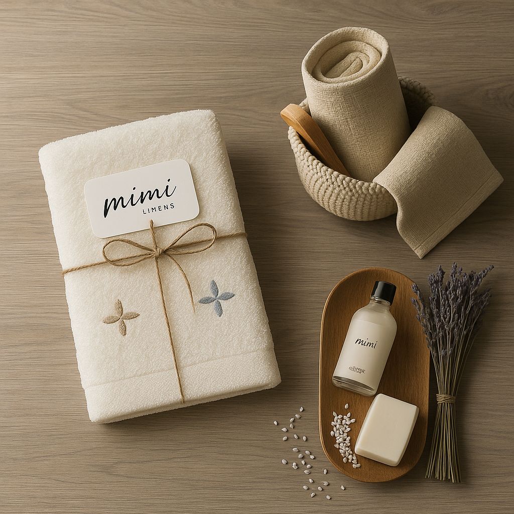 Embroidered Flower Fan Towels Set