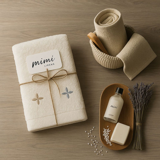 Embroidered Flower Fan Towels Set