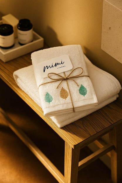 Boho leaf Towels set