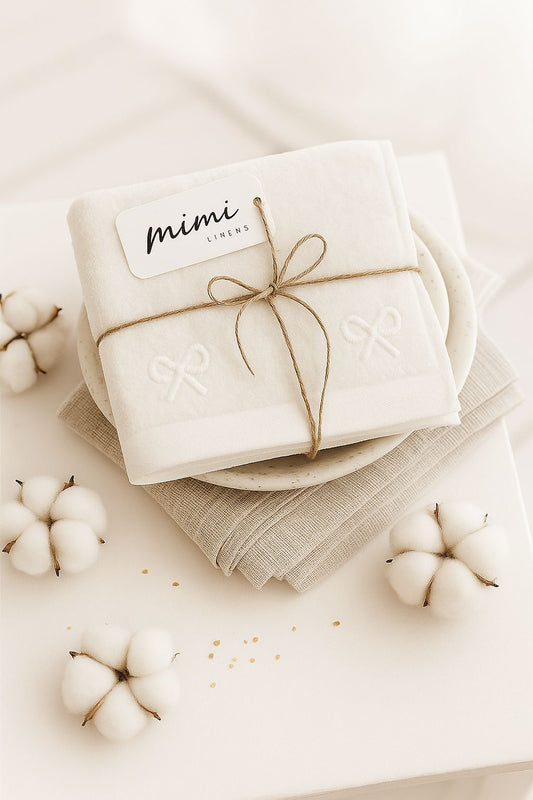 Ribbon Bow Towels Set