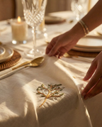 Embroidered Forest Trees Tablecloth