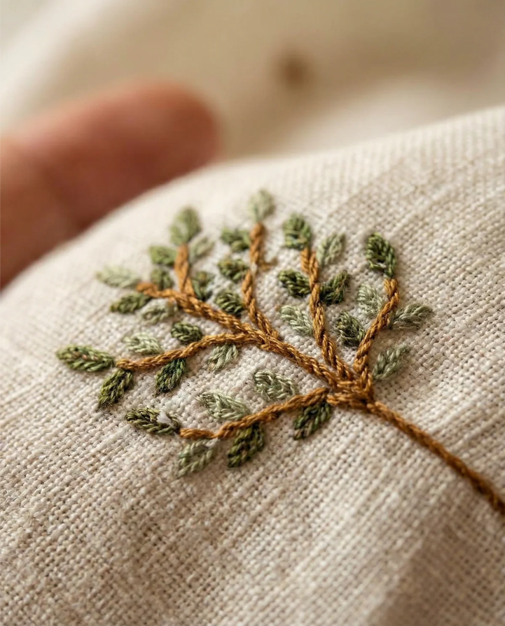 Embroidered Forest Trees Tablecloth