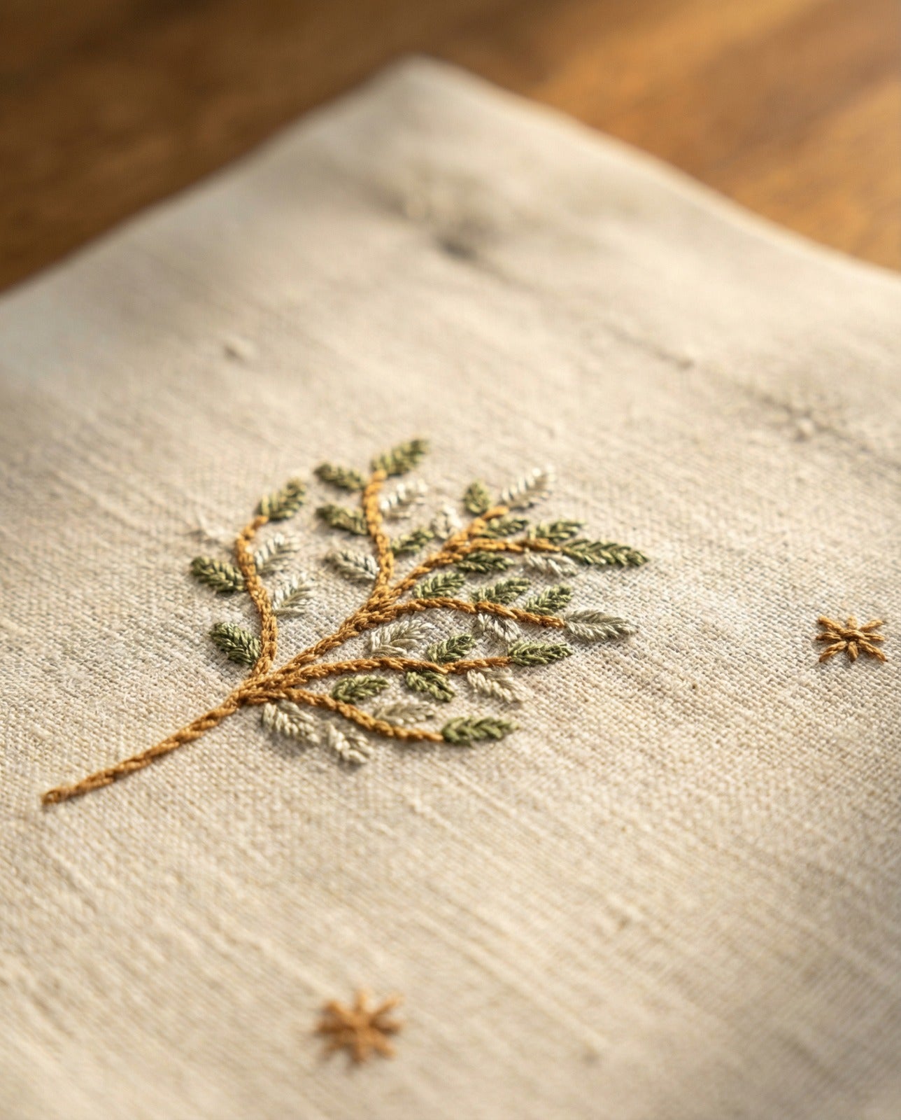 Embroidered Forest Trees Table Runner