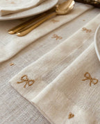 Embroidered Gold Rubans Table Runner