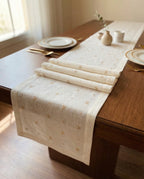 Embroidered Gold Rubans Table Runner