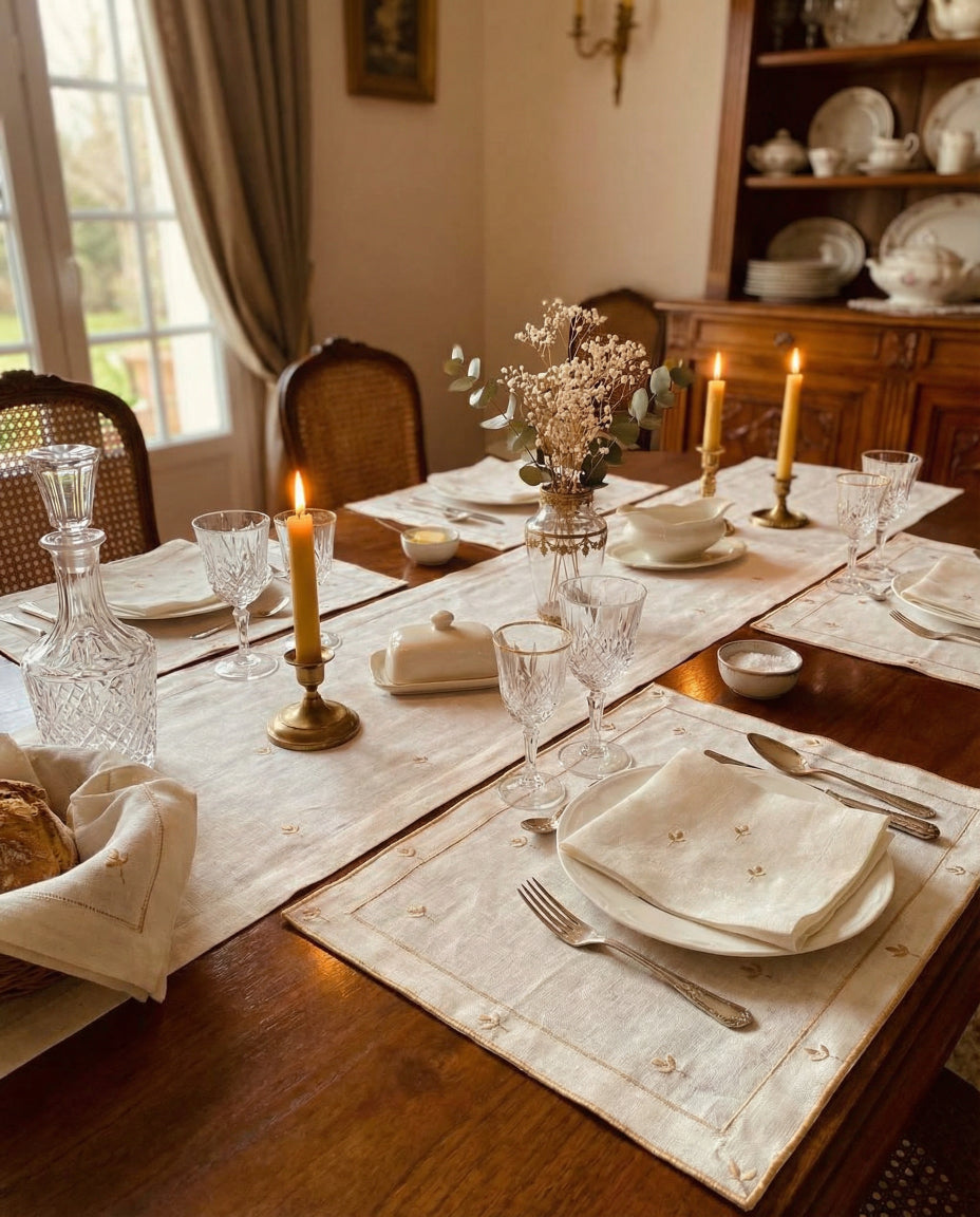 Embroidered Bella Table Runner