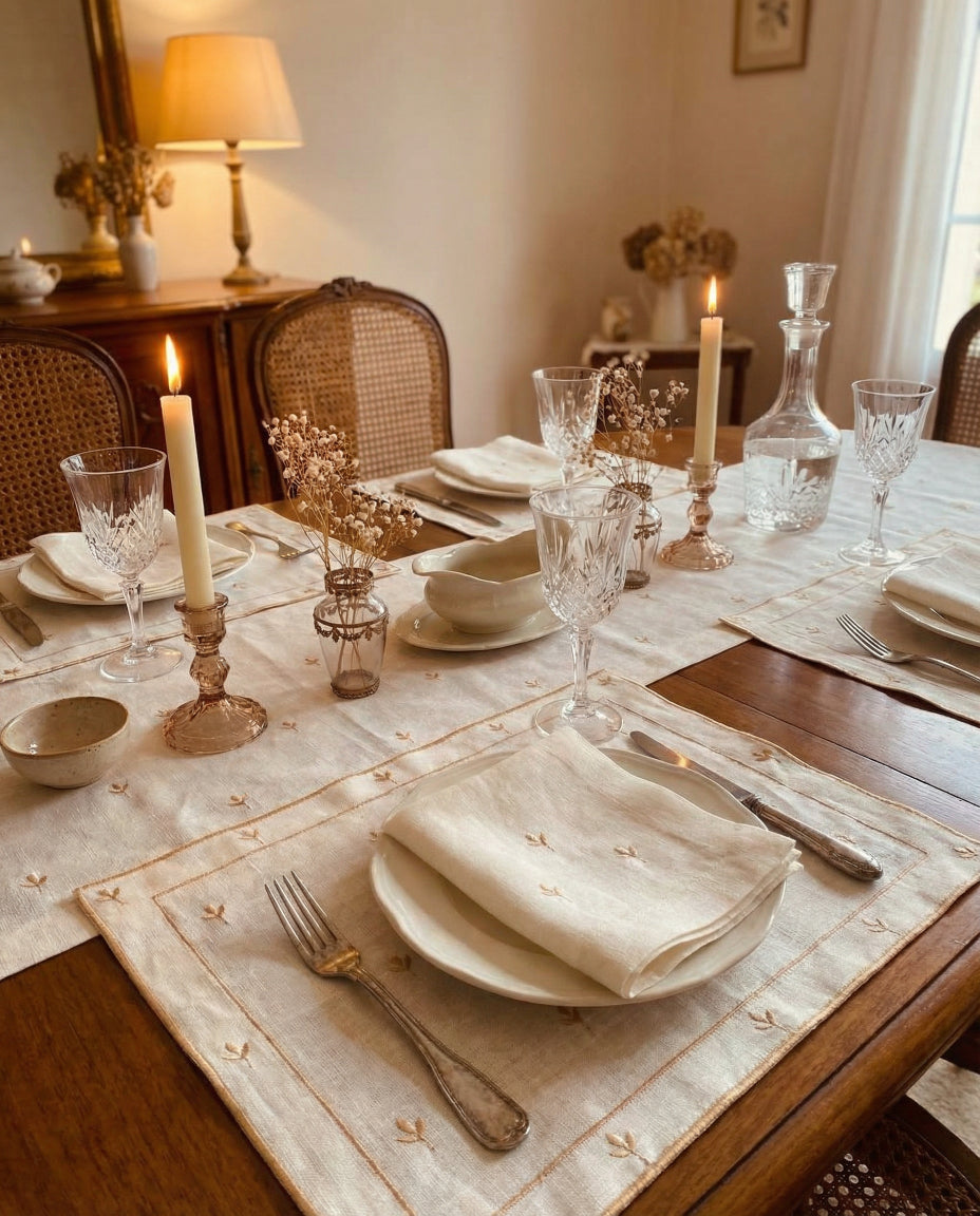 Embroidered Bella Table Runner