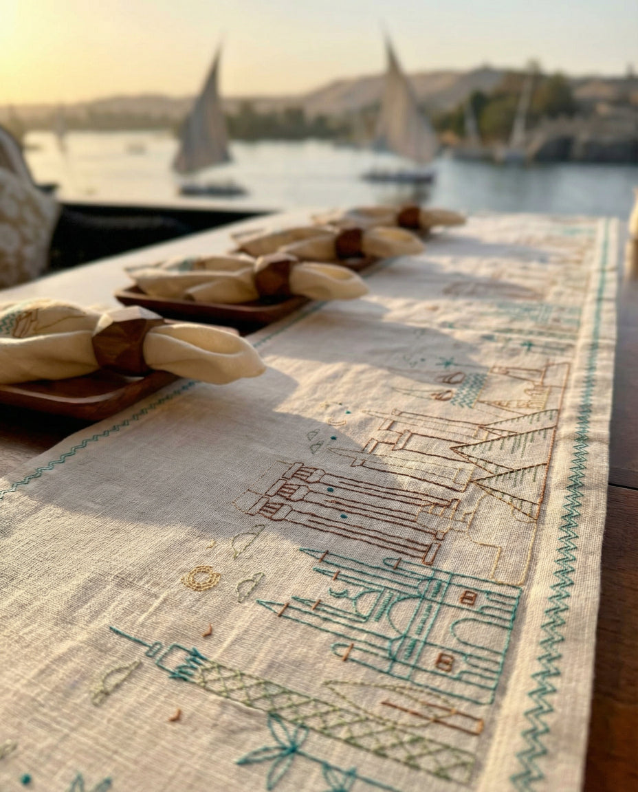 Landmarks of Egypt Table Runner