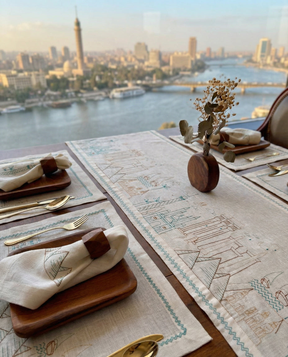Landmarks of Egypt Table Runner