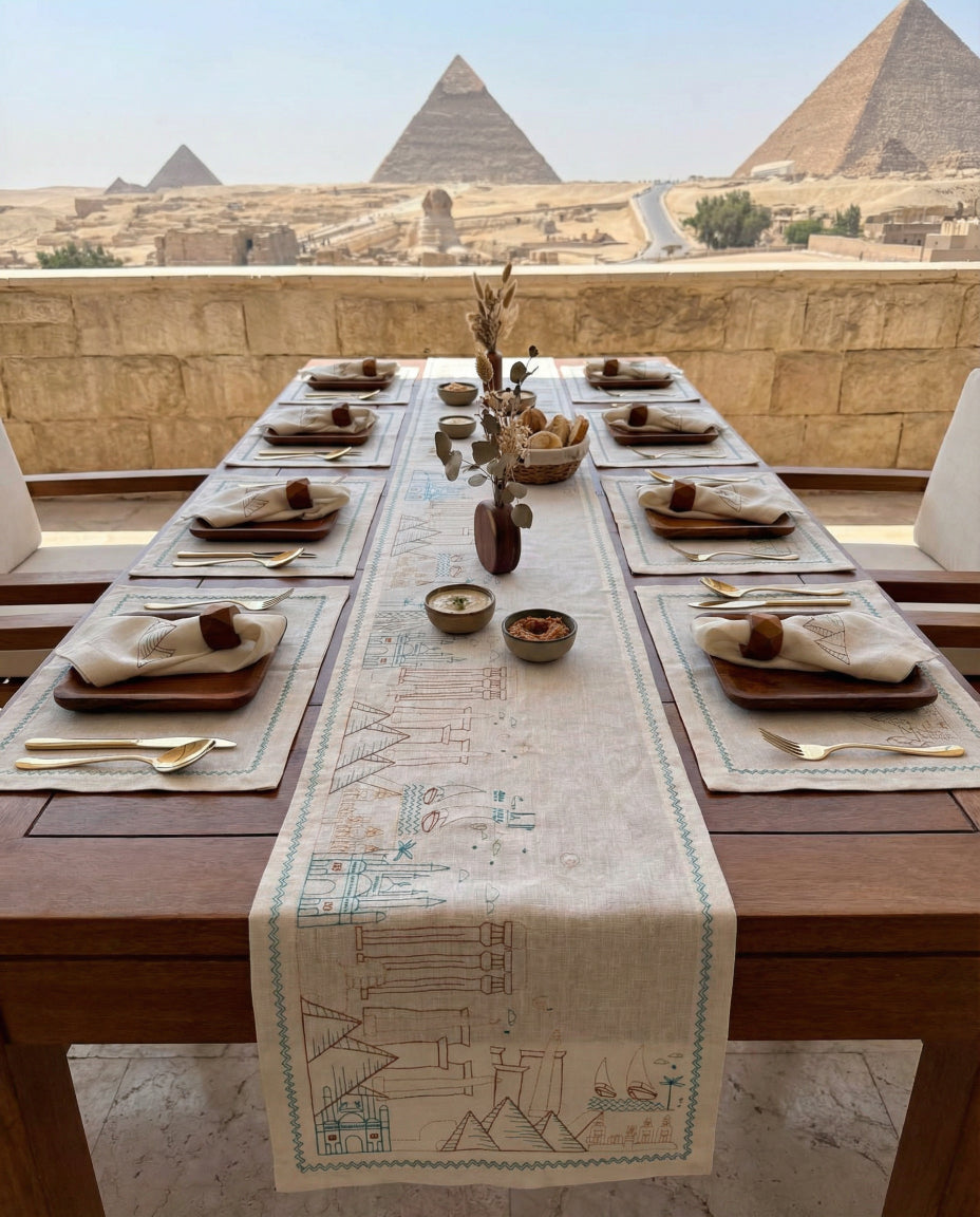 Landmarks of Egypt Table Runner