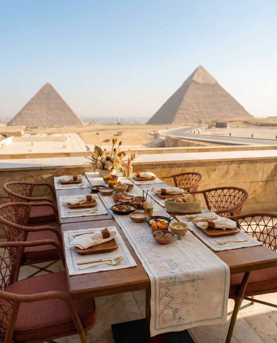 Landmarks of Egypt Table Runner