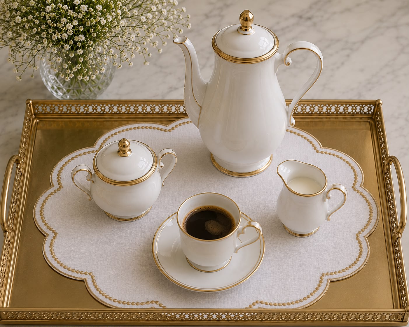 Scalloped Oval Tray Mats