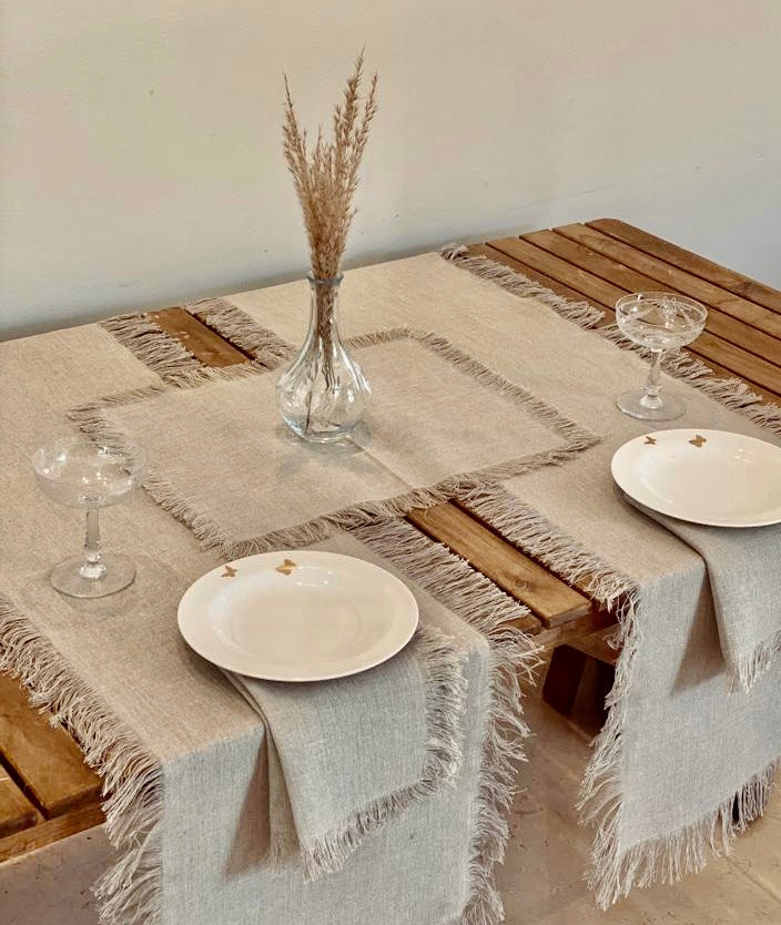 Plain Fringes table Runner