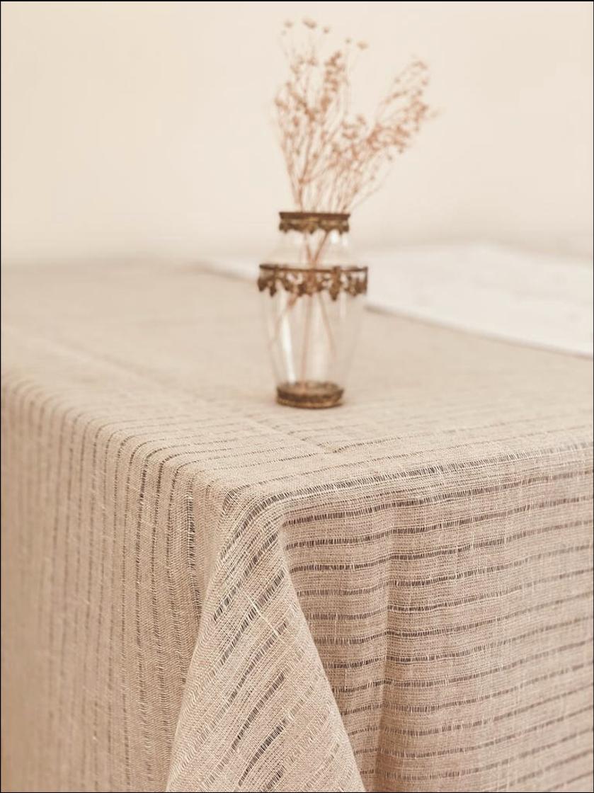 Plain Windowed Stripes Tablecloth