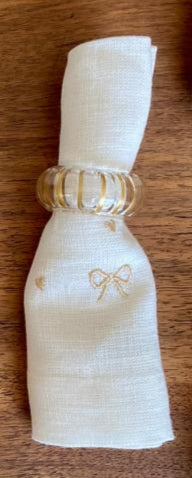 Golden Stripes Glass Napkin Ring