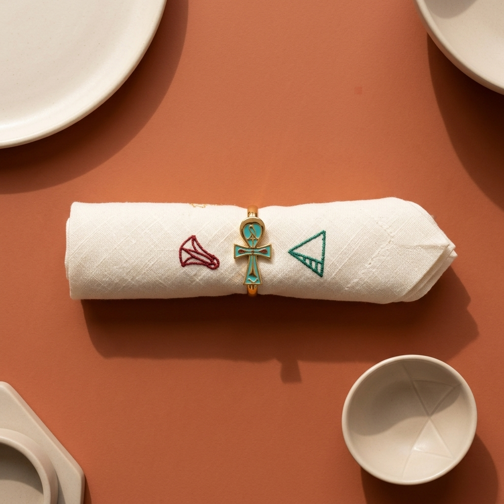 Charms of Egypt Napkin - Mimi Linens - 100% pure linen for table and dining - Luxury tablecloth -Luxury  table Linens - مفرش سفره - كتان طبيعي - مفارش كتان - home linens