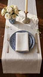 Lotus Blanc Table Runner