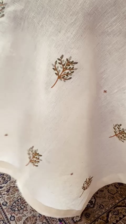 Embroidered Forest Trees Tablecloth